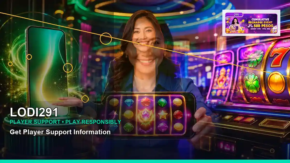 LODI291 gold jackpot slot games featuring an adult Filipina casino host with a right close-up composition
