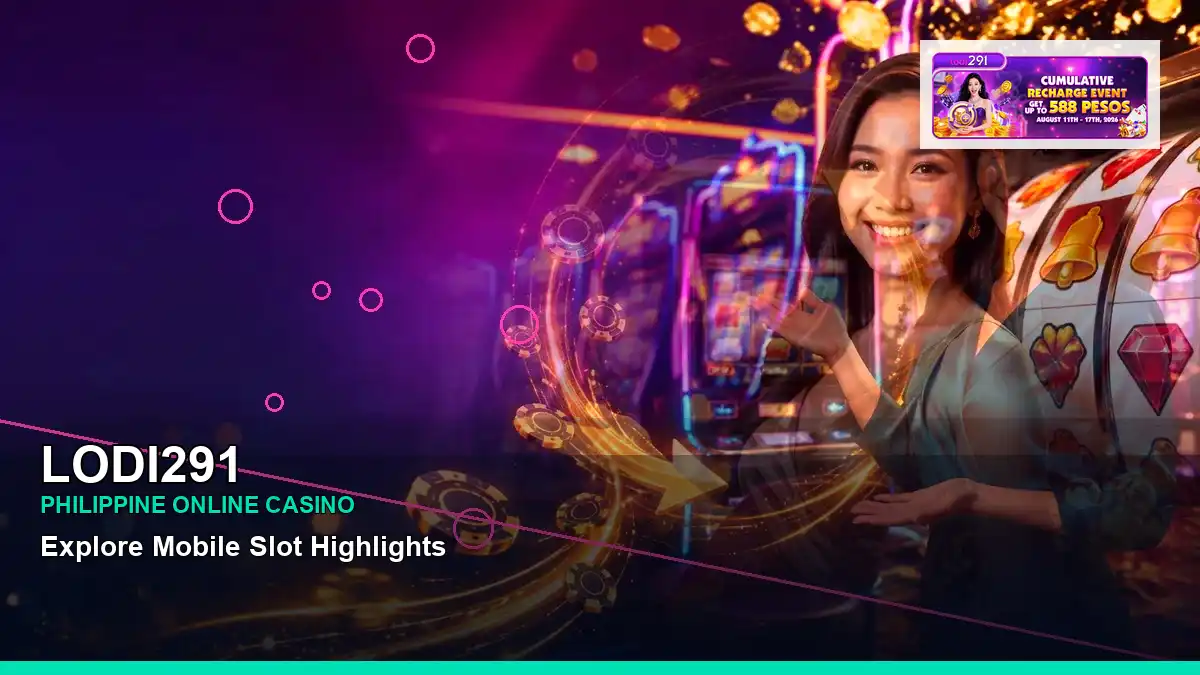 LODI291 neon jackpot slot games featuring an adult Filipina casino host with a wide-action composition