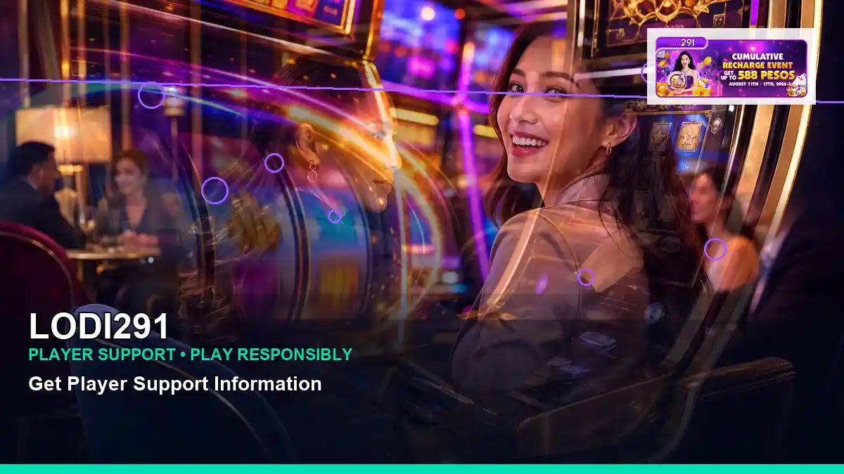 LODI291 fantasy online slot games featuring an adult Filipina casino host with a layered collage composition